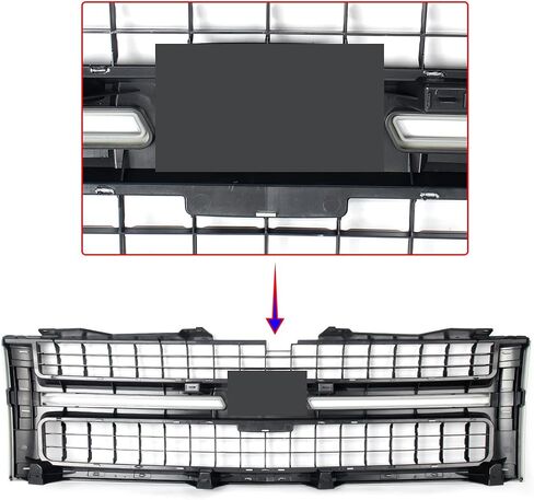 شبكة أمامية سوداء غير لامعة متوافقة مع 2007-2010 Chevy Silverado 2500 HD 3500 HD لاستبدال HC3Z-8200-BB in Kuwait