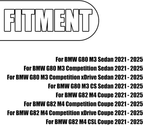 شبكة الكلى المصد الأمامي على طراز CSL متوافقة مع BMW G80 M3 G82 M4 2021-2025 المصد الأمامي غطاء إسفنجي للتصادم غطاء تهوية لتهوية مجاري الهواء زخرفة الشواية (أسود لامع) in Kuwait
