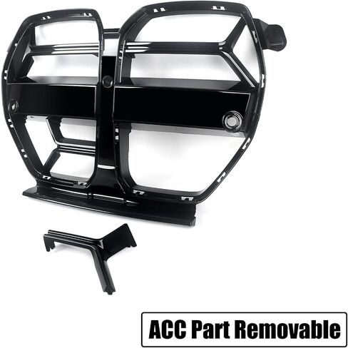 شبكة الكلى المصد الأمامي على طراز CSL متوافقة مع BMW G80 M3 G82 M4 2021-2025 المصد الأمامي غطاء إسفنجي للتصادم غطاء تهوية لتهوية مجاري الهواء زخرفة الشواية (أسود لامع) in Kuwait