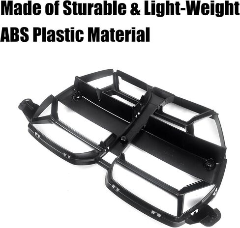 شبكة الكلى المصد الأمامي على طراز CSL متوافقة مع BMW G80 M3 G82 M4 2021-2025 المصد الأمامي غطاء إسفنجي للتصادم غطاء تهوية لتهوية مجاري الهواء زخرفة الشواية (أسود لامع) in Kuwait
