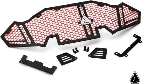 SuperATV Assault Industries Hellfire V2 Front Grille for Polaris RZR Turbo R/Pro R/Pro XP | Red | 3-piece Design for Easy Customization in Saudi Arabia