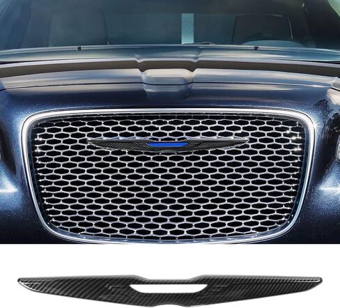 Hoolcar Front Bumper Grille Cover Molding Trim Exterior Accessories for 2015-2022 Chrysler 300, Carbon Fiber in Saudi Arabia