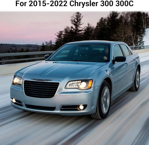 Hoolcar Front Bumper Grille Cover Molding Trim Exterior Accessories for 2015-2022 Chrysler 300, Carbon Fiber in Saudi Arabia
