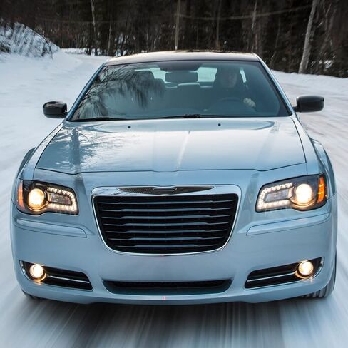 Hoolcar Front Bumper Grille Cover Molding Trim Exterior Accessories for 2015-2022 Chrysler 300, Carbon Fiber in Saudi Arabia