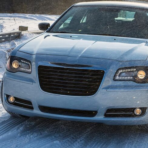 Hoolcar Front Bumper Grille Cover Molding Trim Exterior Accessories for 2015-2022 Chrysler 300, Carbon Fiber in Saudi Arabia