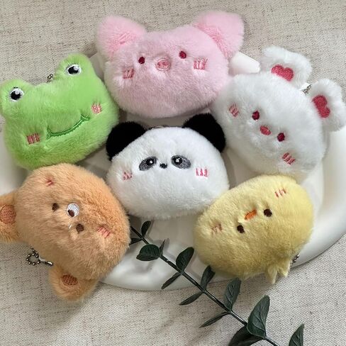 Cute Cartoon Plush Key Chain for Men Women, Plush Animals Keychain Handbag Accessories Keyring Gifts for Friends in Saudi Arabia