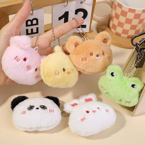 Cute Cartoon Plush Key Chain for Men Women, Plush Animals Keychain Handbag Accessories Keyring Gifts for Friends in Saudi Arabia