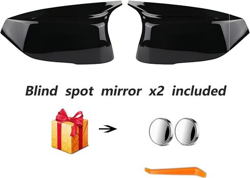 Rear Side Mirror Caps Compatible with Infi-niti Q50 Q60 Q70 QX30 QX50 Q50L, Passenger & Driver Side Mirror Cover Replacement, Bonus Blind Spot Mirrors Included (Carbon Black) in Saudi Arabia