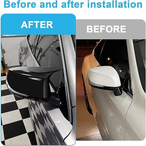 Rear Side Mirror Caps Compatible with Infi-niti Q50 Q60 Q70 QX30 QX50 Q50L, Passenger & Driver Side Mirror Cover Replacement, Bonus Blind Spot Mirrors Included (Carbon Black) in Saudi Arabia