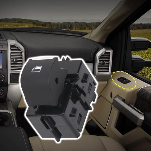 Power Window Switch Button Passenger Side Compatible with Ford Edge/ F150/ Fusion/Mustang/Expedition 2013-2024, Lincoln Continental/MKX/Navigator 2017-2024, Replaces OE SW7340 in Saudi Arabia
