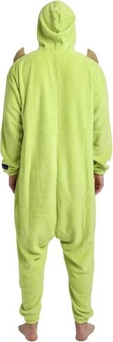 بدلة تنكرية من Bioworld Monsters Inc Mike Wazowski للبالغين باللون الأخضر بأكمام طويلة وغطاء للرأس من Kigurumi in Saudi Arabia