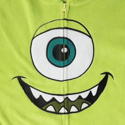 بدلة تنكرية من Bioworld Monsters Inc Mike Wazowski للبالغين باللون الأخضر بأكمام طويلة وغطاء للرأس من Kigurumi in Saudi Arabia