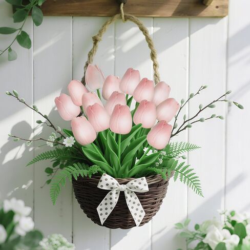 20 Pcs Fake Tulips Artificial Flowers 13" White Faux Flowers Real Touch PU Tulips Bouquet for Floral Arrangement Home Kitchen Table Wedding Decorations in Saudi Arabia