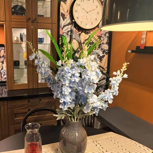 Daohe Delphinium Artificial Flowers 8PCS Larkspur Bulk Silk Flowers 33.5 in Long Stem Fake Flowers for Home Garden Wedding Floral Arrangements Decor (8, White) in Saudi Arabia