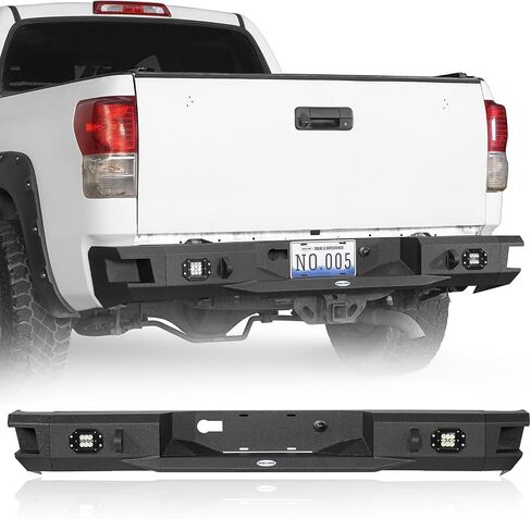 Hooke Road Tundra Rear Bumper Full Width Back Step Bumper with LED Lights for Toyota Tundra 2007 2008 2009 2010 2011 2012 2013 Pickup Truck in Saudi Arabia
