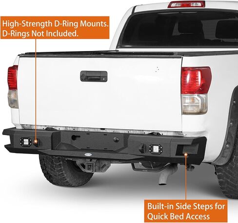 Hooke Road Tundra Rear Bumper Full Width Back Step Bumper with LED Lights for Toyota Tundra 2007 2008 2009 2010 2011 2012 2013 Pickup Truck in Saudi Arabia