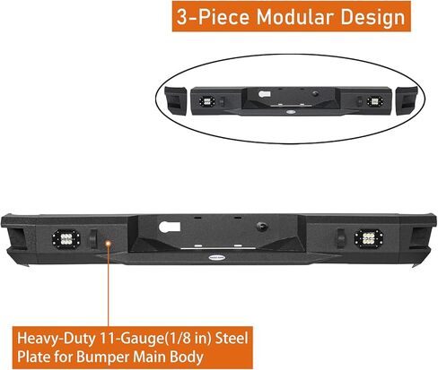Hooke Road Tundra Rear Bumper Full Width Back Step Bumper with LED Lights for Toyota Tundra 2007 2008 2009 2010 2011 2012 2013 Pickup Truck in Saudi Arabia