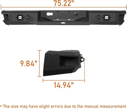 Hooke Road Tundra Rear Bumper Full Width Back Step Bumper with LED Lights for Toyota Tundra 2007 2008 2009 2010 2011 2012 2013 Pickup Truck in Saudi Arabia