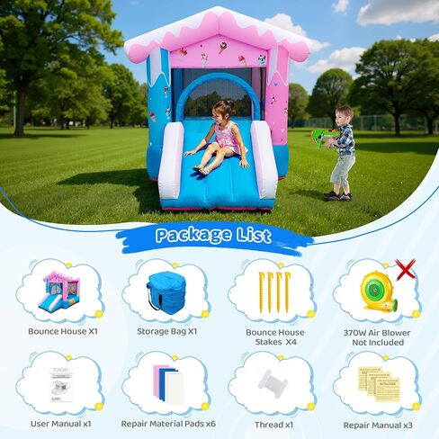 Inflatable Bounce House - 8-in-1 Bouncer House for Kids Ages 3-8, Indoor & Outdoor Bouncy Jumping Castle Slide with Blower for Backyard Birthday Party in Saudi Arabia