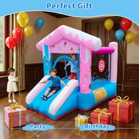 Inflatable Bounce House - 8-in-1 Bouncer House for Kids Ages 3-8, Indoor & Outdoor Bouncy Jumping Castle Slide with Blower for Backyard Birthday Party in Saudi Arabia