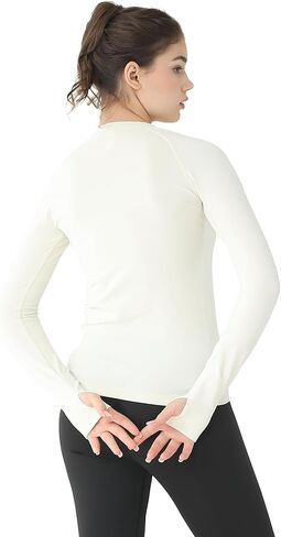 Womens Workout Tops Short Long Sleeve Gym Shirts Breathable Athletic Yoga Tops Compression Underscrubs Seamless T-Shirt in Kuwait
