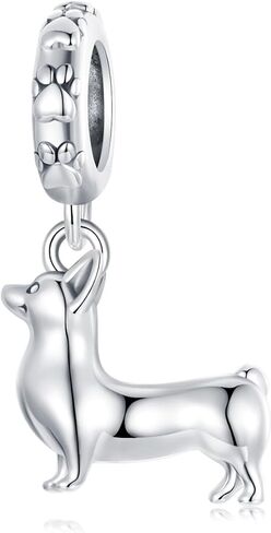 Running Corgi Dog Charms 925 Sterling Silver Cute Puppy Charms Pendant Fits Pandora Bracelet Necklace for Women in Kuwait