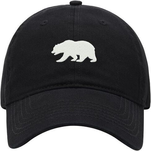 Men's Baseball Cap Bear California Embroidered Washed Cotton Vintage Dad Gifts Hat in Kuwait