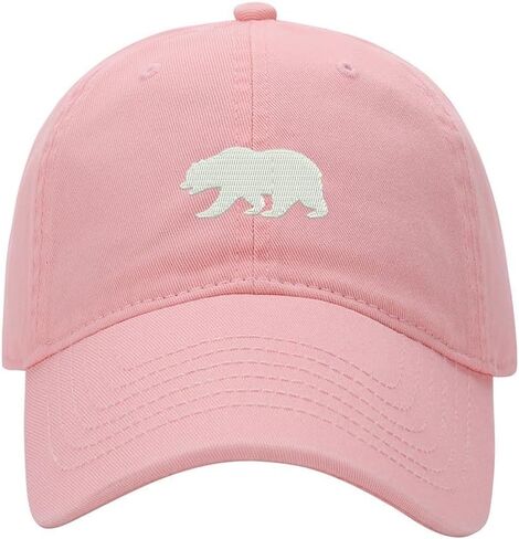 Men's Baseball Cap Bear California Embroidered Washed Cotton Vintage Dad Gifts Hat in Kuwait