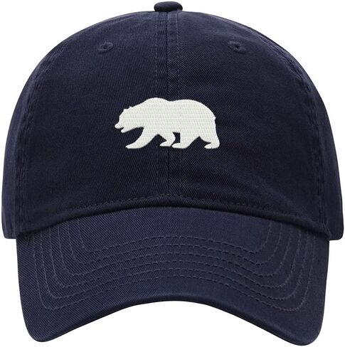 Men's Baseball Cap Bear California Embroidered Washed Cotton Vintage Dad Gifts Hat in Kuwait