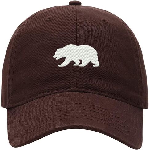 Men's Baseball Cap Bear California Embroidered Washed Cotton Vintage Dad Gifts Hat in Kuwait