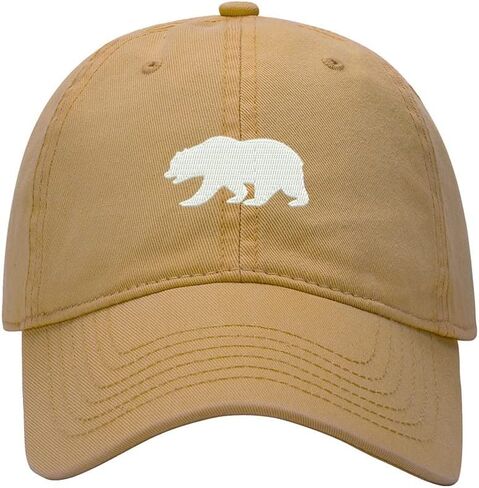 Men's Baseball Cap Bear California Embroidered Washed Cotton Vintage Dad Gifts Hat in Kuwait