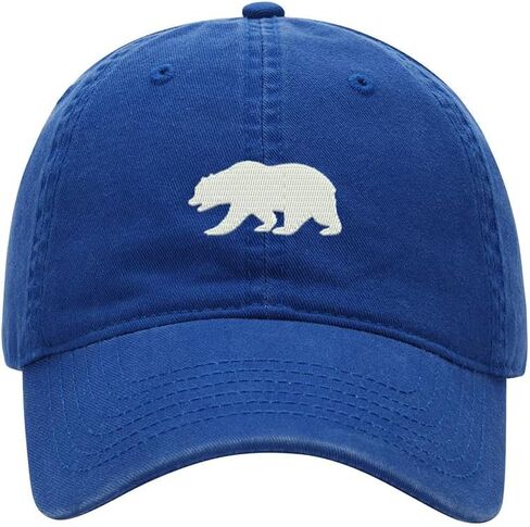 Men's Baseball Cap Bear California Embroidered Washed Cotton Vintage Dad Gifts Hat in Kuwait