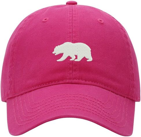 Men's Baseball Cap Bear California Embroidered Washed Cotton Vintage Dad Gifts Hat in Kuwait