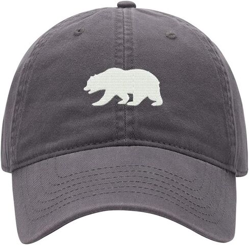 Men's Baseball Cap Bear California Embroidered Washed Cotton Vintage Dad Gifts Hat in Kuwait