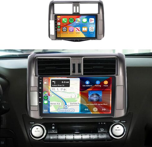 for Toyota Land Cruiser Prado 150 2010-2013 Car Stereo Radio with Snapdragon 8Core 4GB+64GB 9Inch IPS Touchscreen Wireless Carplay/Android Auto DSP Hi-Res 5/6GhzWiFi GPS Android 13 FM/RDS SWC Camera in Kuwait