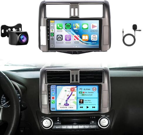 for Toyota Land Cruiser Prado 150 2010-2013 Car Stereo Radio with Snapdragon 8Core 4GB+64GB 9Inch IPS Touchscreen Wireless Carplay/Android Auto DSP Hi-Res 5/6GhzWiFi GPS Android 13 FM/RDS SWC Camera in Kuwait