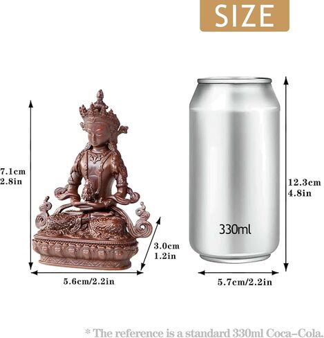 Buddha Statue Indoor, 2.9 inch Handmade Pure Copper Buddha Statues for Home Decor, Vintage Office Bedroom Shelf Decor Entryway (Manjusri) in Saudi Arabia