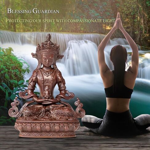 Buddha Statue Indoor, 2.9 inch Handmade Pure Copper Buddha Statues for Home Decor, Vintage Office Bedroom Shelf Decor Entryway (Manjusri) in Saudi Arabia