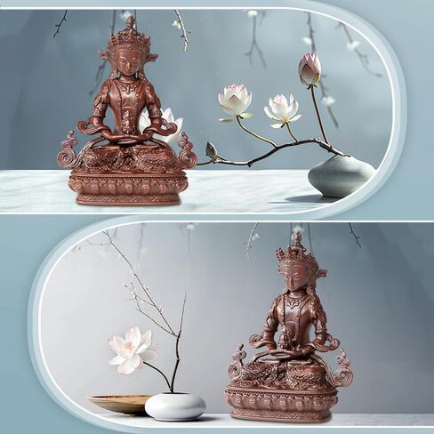 Buddha Statue Indoor, 2.9 inch Handmade Pure Copper Buddha Statues for Home Decor, Vintage Office Bedroom Shelf Decor Entryway (Manjusri) in Saudi Arabia
