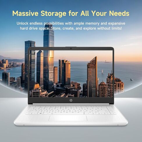 HP 14 "LAPTOP Light Ultral Light للطلاب والأعمال التجارية ، معالج Intel Celeron رباعي النواة ، ذاكرة الوصول العشوائي 8 جيجا بايت ، تخزين 192 جيجا بايت (128 جيجا بايت EMMC + 64GB Ghost Manta SD) ، HDMI ، WiFi ، USB-A&C ، Win 11 in Saudi Arabia