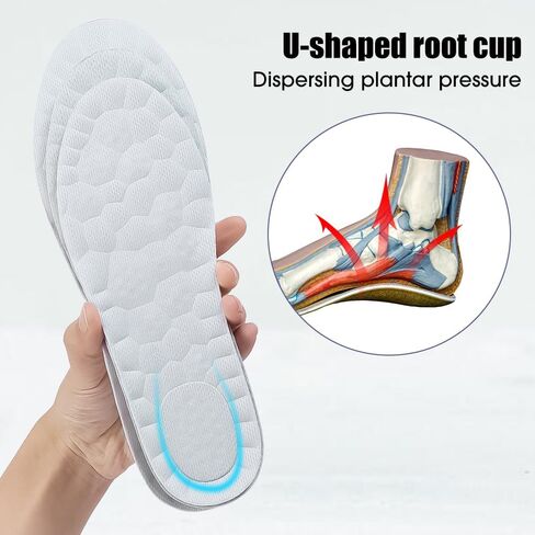 Latex Sport Insoles for Men Women Soft High Elasticity Insole Running Shoes Pad Arch Support Insert Cushion EU 43-45 in Saudi Arabia