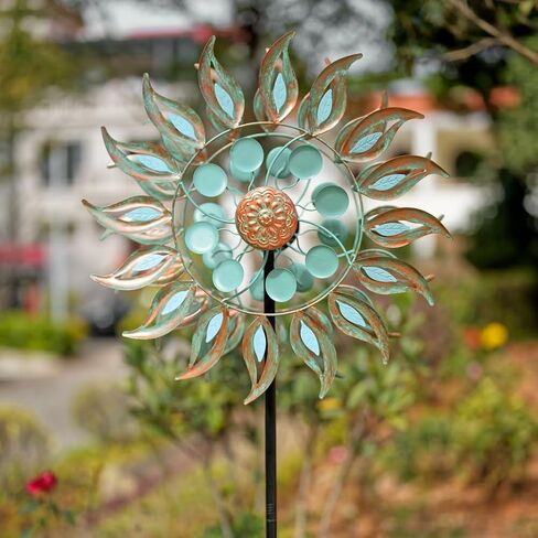 Dreamsoul Wind Spinners في الهواء الطلق ، 22 بوصة مغازل للرياح المعدنية في الهواء الطلق للخارجية للساحة والحديقة ، مغازل الرياح الحركية المزدوجة لحديقة الحديقة الحديقة in Kuwait