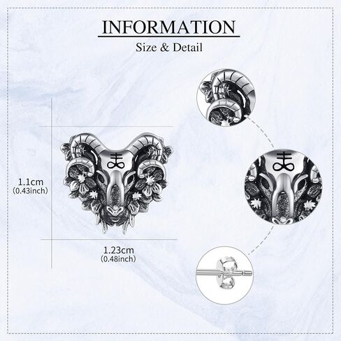 Raven/Viking/Satanic/Voodoo Doll/Bat/Skull/Anatomical Heart/Black Rose 925 Sterling Silver Gothic Earrings Goth Jewelry for Women Mom Halloween in Saudi Arabia
