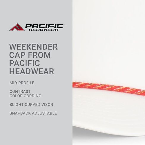 قبعة عطلة نهاية الأسبوع من Pacific Headwear - قبعة Snapback مكونة من 5 ألواح مع قناع منحني ولمسة نهائية مخيطة بشكل احترافي للارتداء اليومي النشط in Saudi Arabia