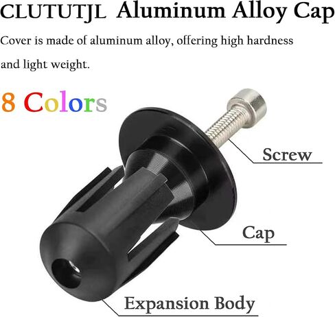 CLUTUTJL 1 Pair Aluminum Bike Handlebar Ends, Purple Bar End Plugs for Road Bike, MTB Bar Ends with Expanding Screw, Capable for Handlebar End Inner Diameter Between 0.69"-0.86"(Purple, 1 Pair) in Saudi Arabia