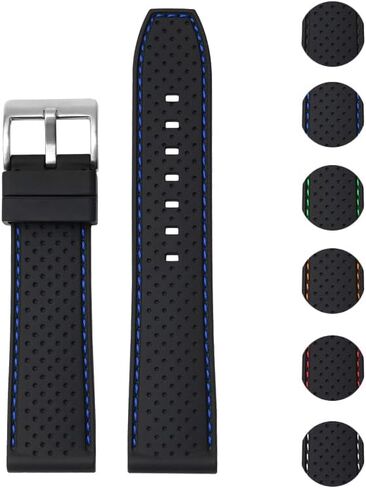 Rubber Band for Watches 20mm 22mm, Soft Silicone Quick Release Straps for Men & Women Watches, Waterproof, Breathable, Textured Design in Saudi Arabia