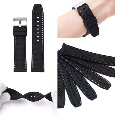 Rubber Band for Watches 20mm 22mm, Soft Silicone Quick Release Straps for Men & Women Watches, Waterproof, Breathable, Textured Design in Saudi Arabia