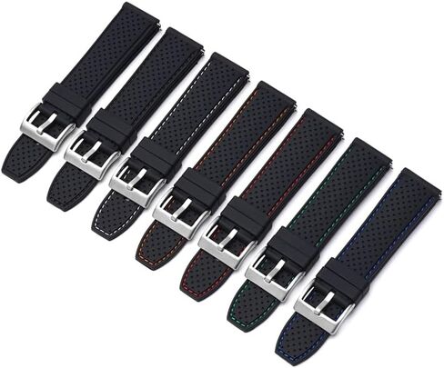 Rubber Band for Watches 20mm 22mm, Soft Silicone Quick Release Straps for Men & Women Watches, Waterproof, Breathable, Textured Design in Saudi Arabia
