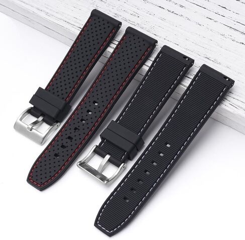 Rubber Band for Watches 20mm 22mm, Soft Silicone Quick Release Straps for Men & Women Watches, Waterproof, Breathable, Textured Design in Saudi Arabia