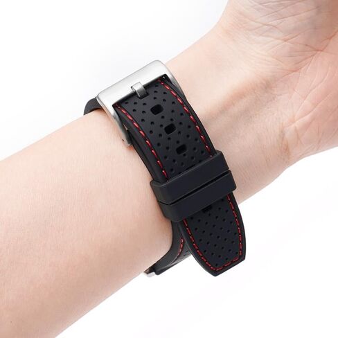 Rubber Band for Watches 20mm 22mm, Soft Silicone Quick Release Straps for Men & Women Watches, Waterproof, Breathable, Textured Design in Saudi Arabia